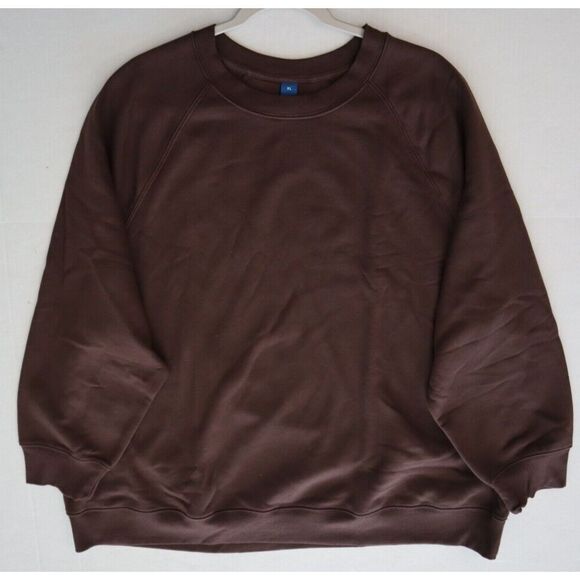Old Navy Women Sz XL French Roast Brown Oversized French Terry Tunic Sweatshirt - Picture 6 of 9